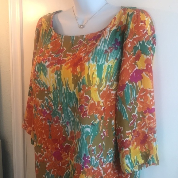 ZARA Floral Watercolor Shift Dress Size Medium Womens - Picture 5 of 11